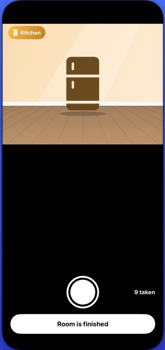 The camera open on a room, keeping each dated photograph as it is taken